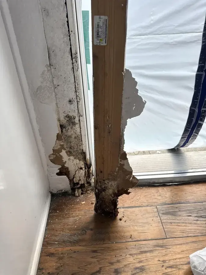 Frozen pipe burst water damage in a Garland, TX home