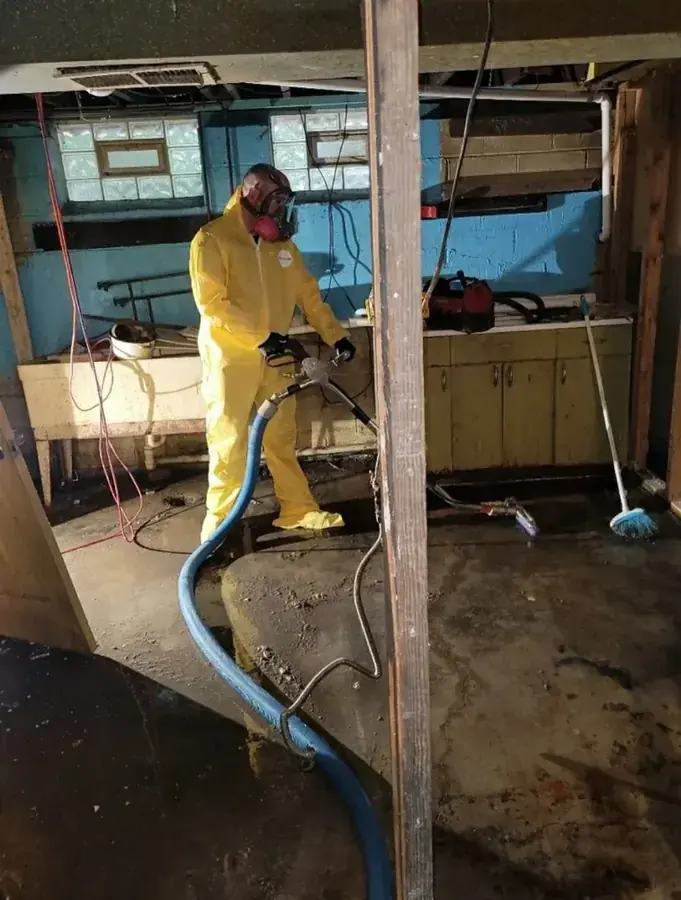 Sewage and black water backup cleanup in a Garland, TX home